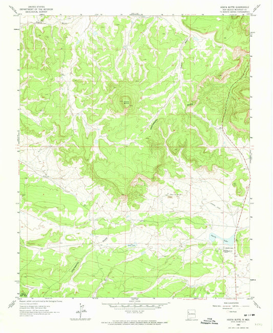 Classic USGS Hosta Butte New Mexico 7.5'x7.5' Topo Map Image