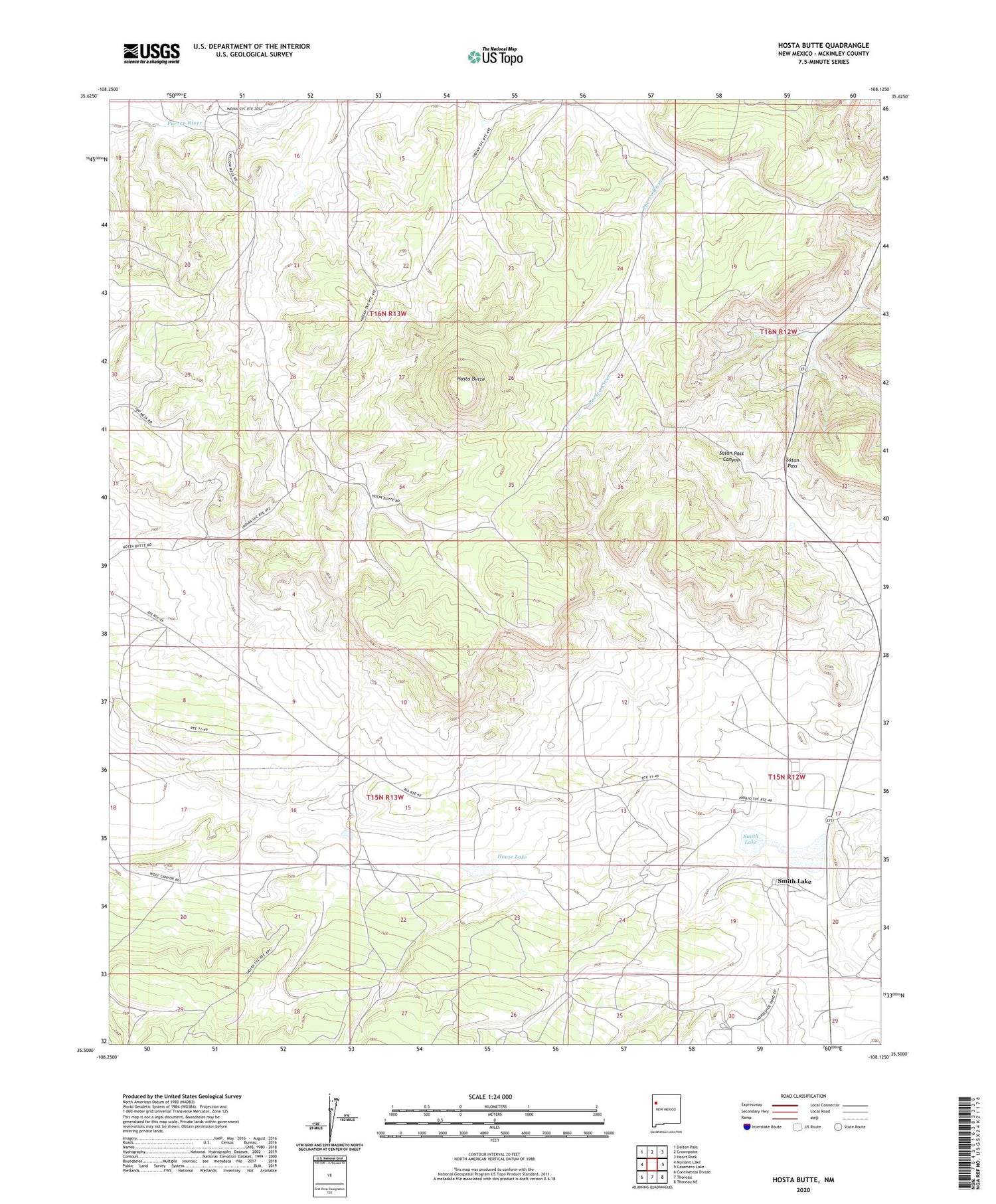 Hosta Butte New Mexico US Topo Map Image