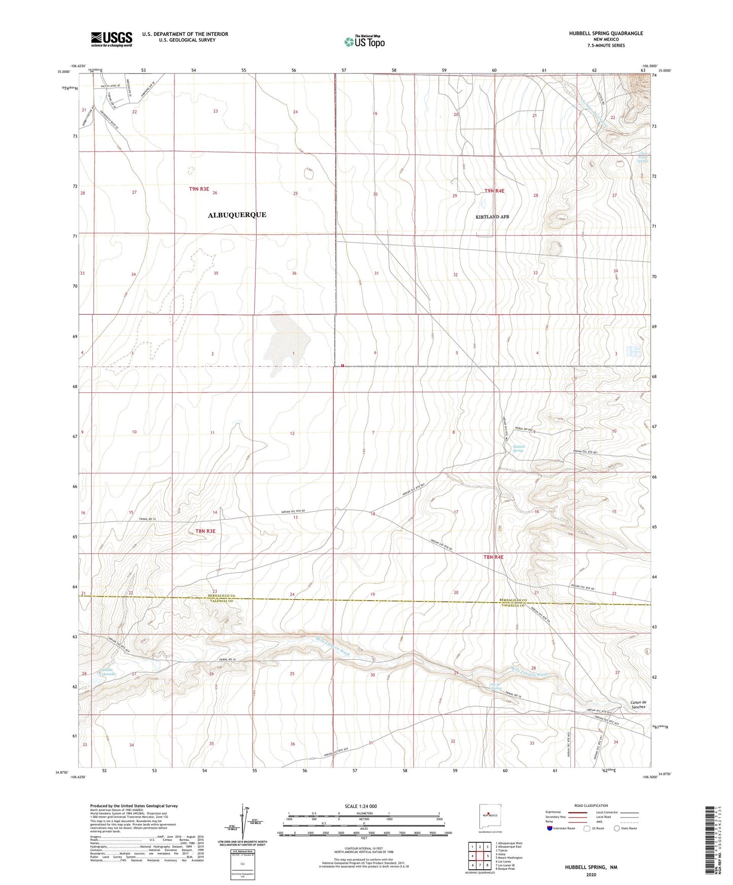 Hubbell Spring New Mexico US Topo Map Image