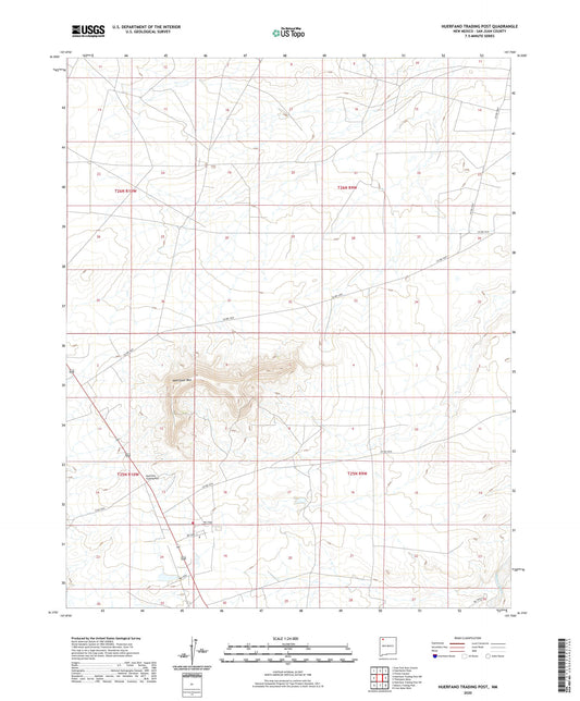 Huerfano Trading Post New Mexico US Topo Map Image