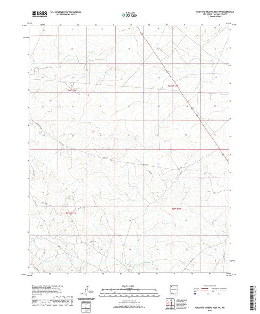 Huerfano Trading Post NW New Mexico US Topo Map Image