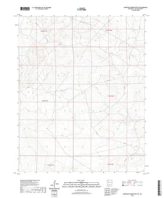 Huerfano Trading Post SW New Mexico US Topo Map Image