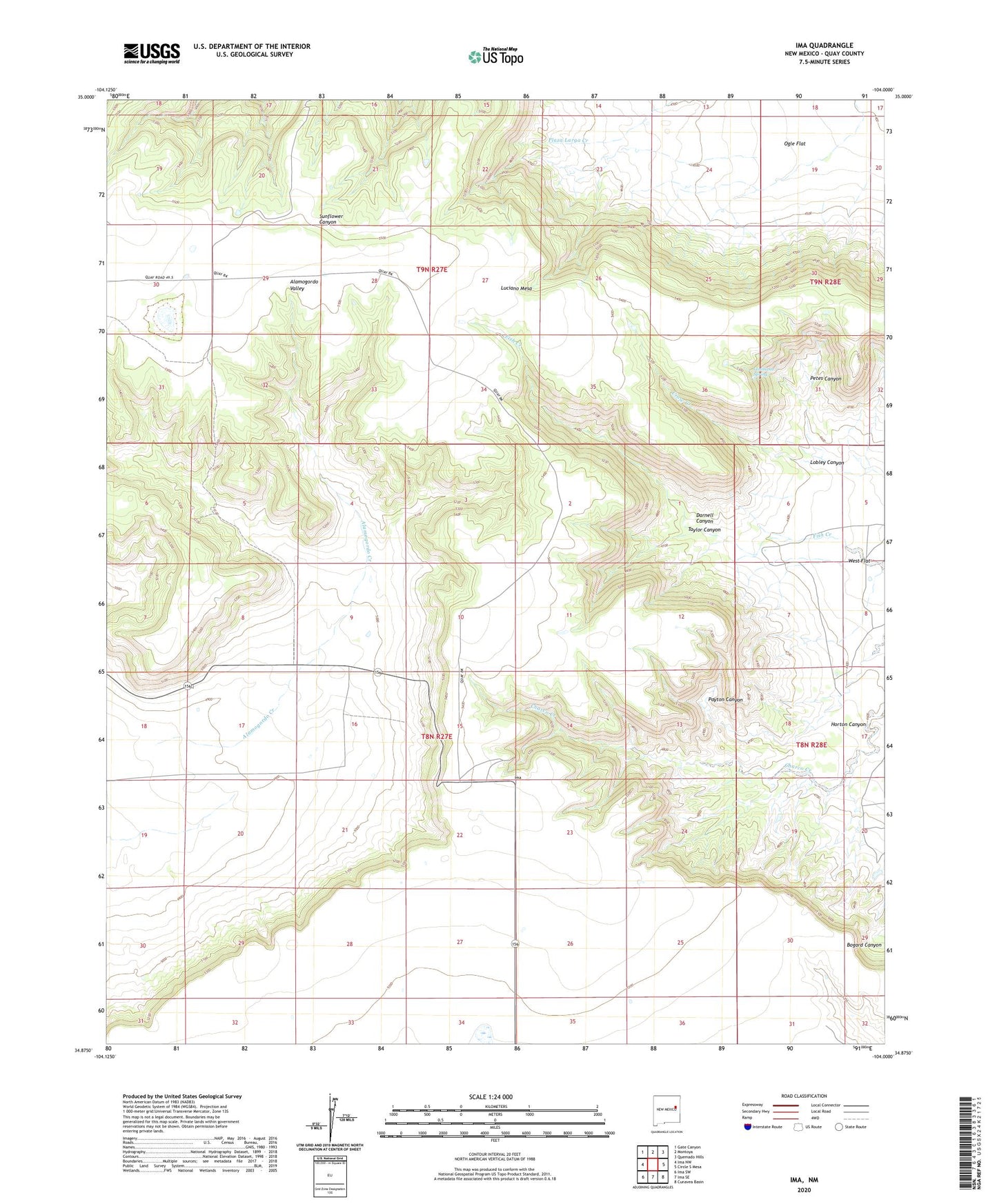 Ima New Mexico US Topo Map Image
