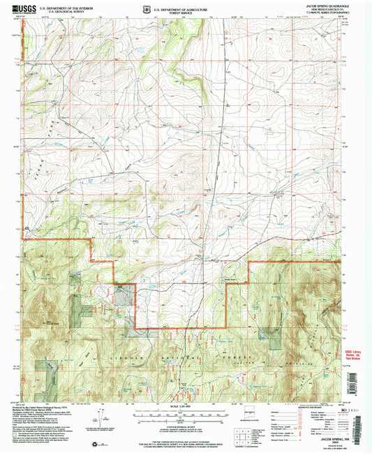 Classic USGS Jacob Spring New Mexico 7.5'x7.5' Topo Map Image
