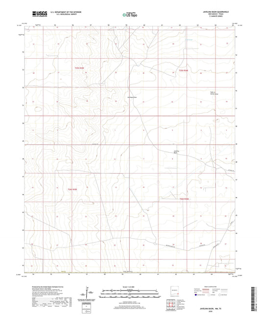 Javelina Basin New Mexico US Topo Map Image