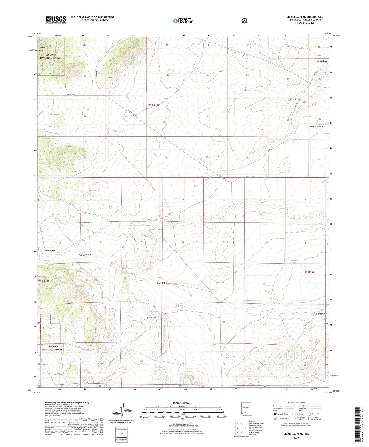 Jicarilla Peak New Mexico US Topo Map Image