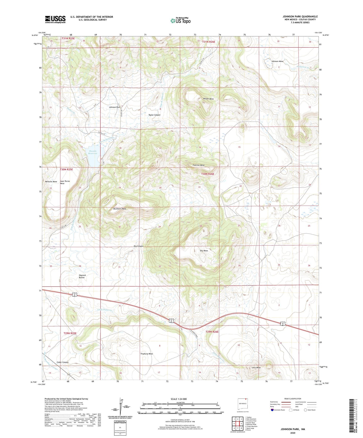 Johnson Park New Mexico US Topo Map Image