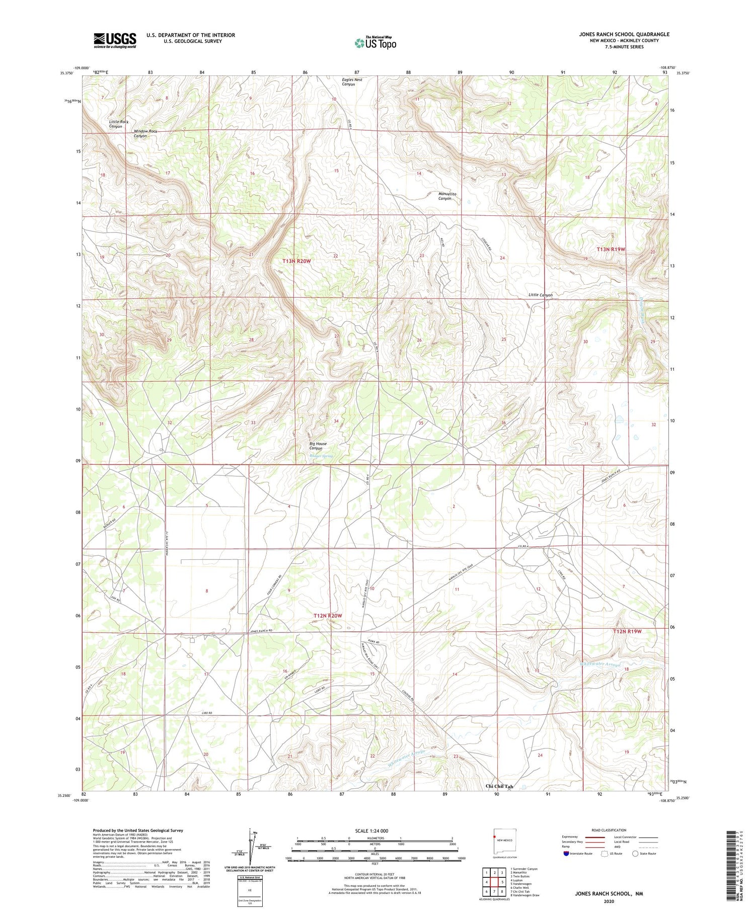 Jones Ranch School New Mexico US Topo Map Image