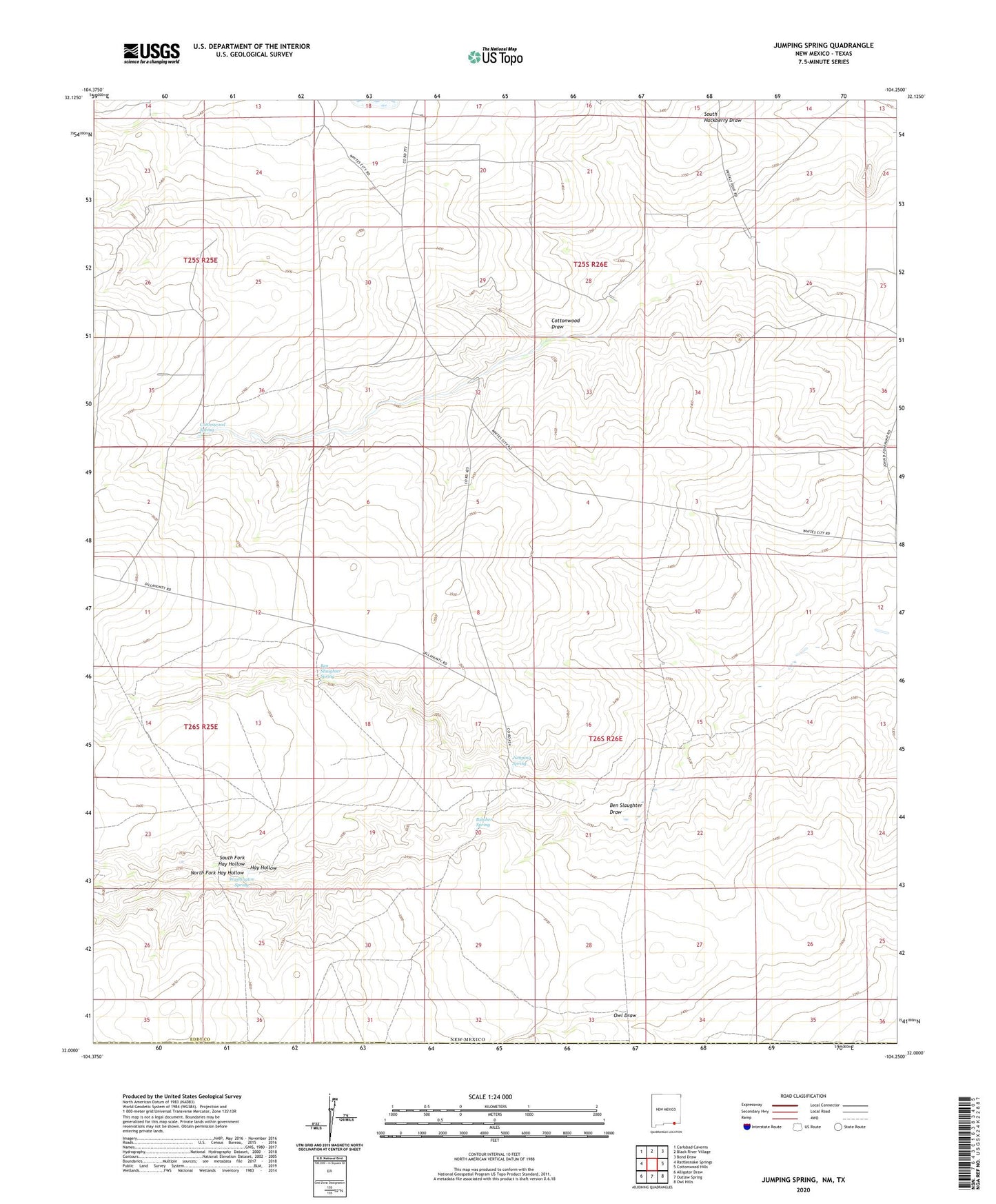 Jumping Spring New Mexico US Topo Map Image