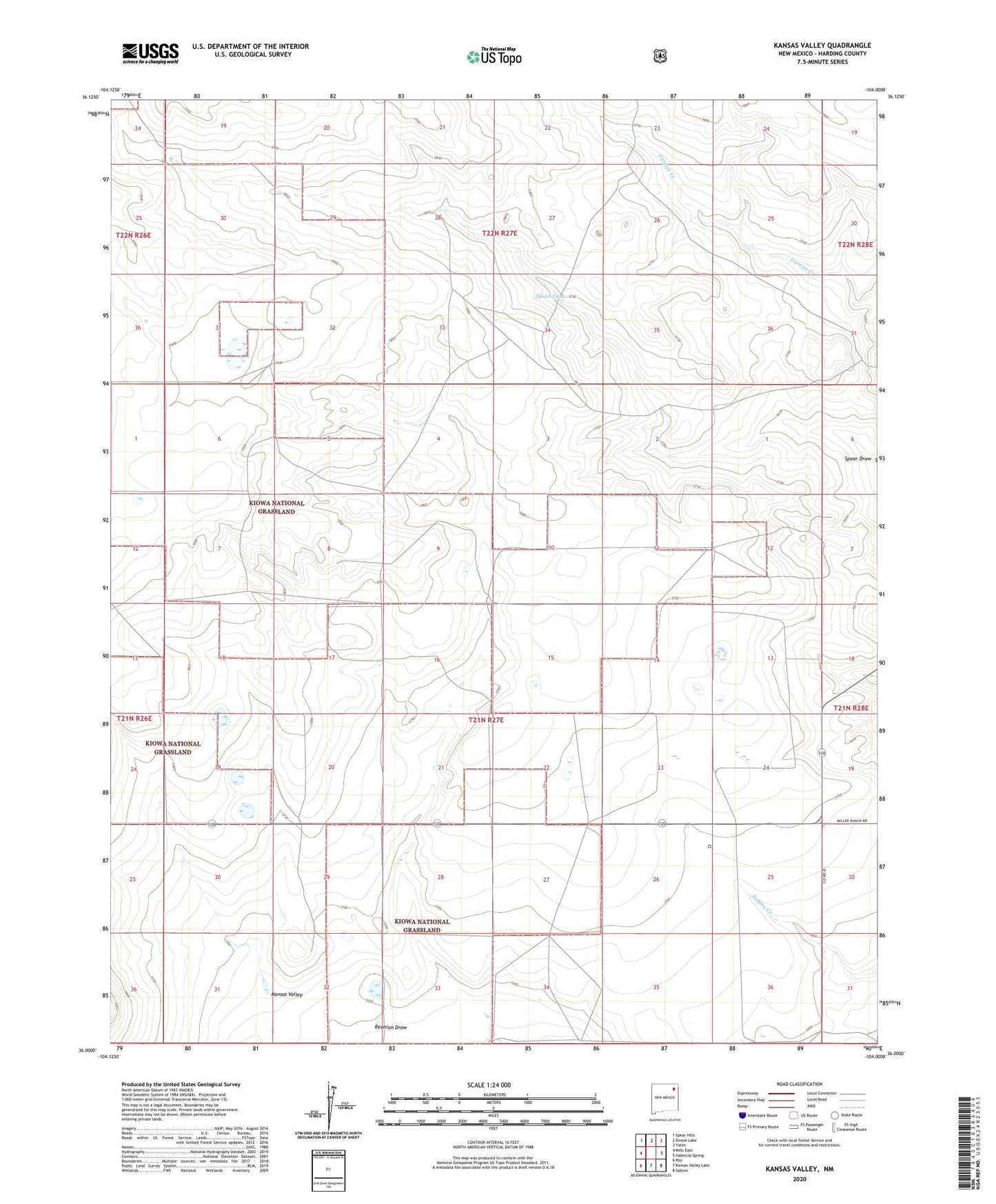 Kansas Valley New Mexico US Topo Map Image