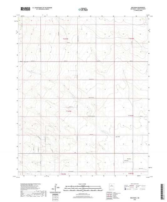 King Draw New Mexico US Topo Map Image