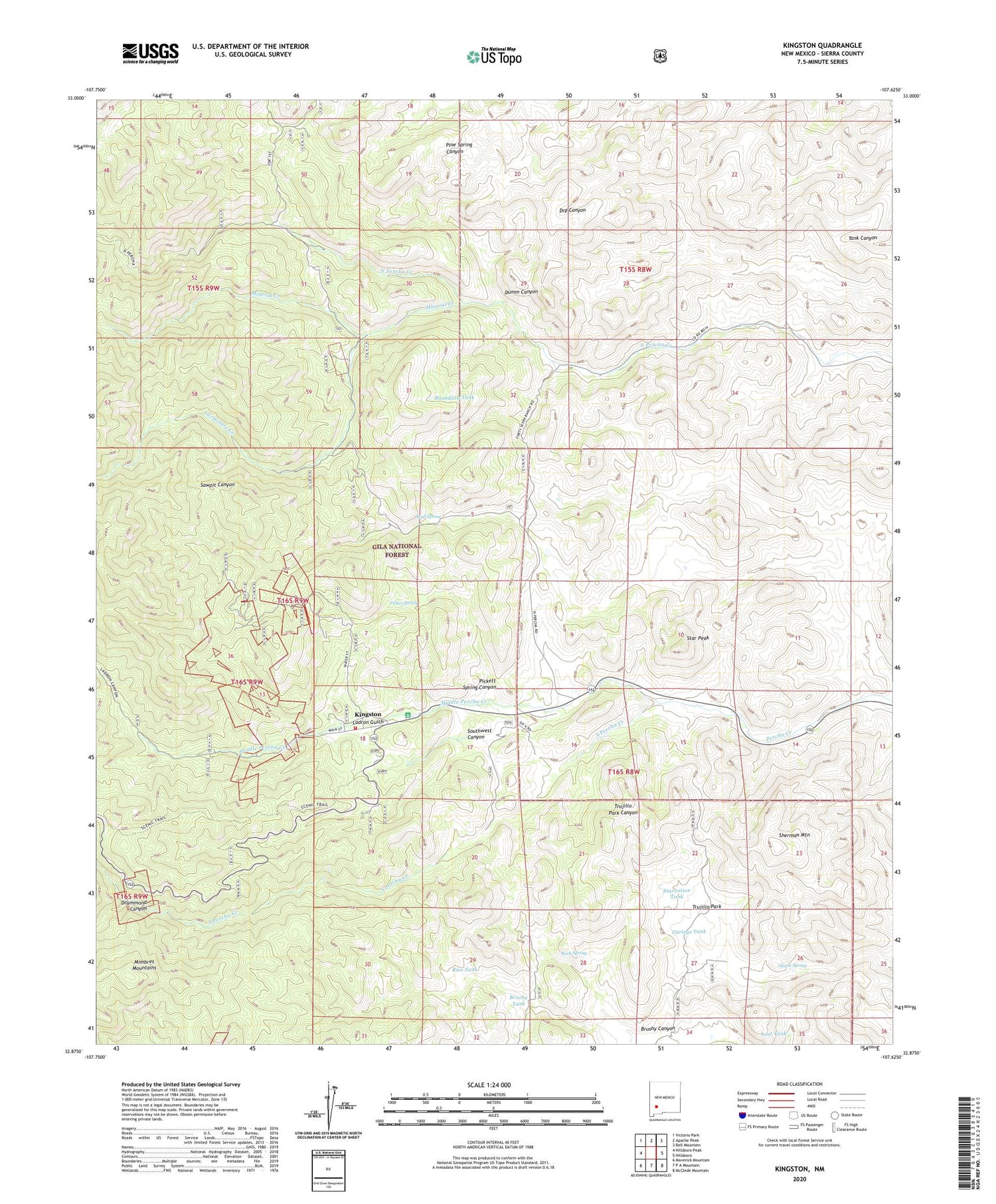 Kingston New Mexico US Topo Map Image