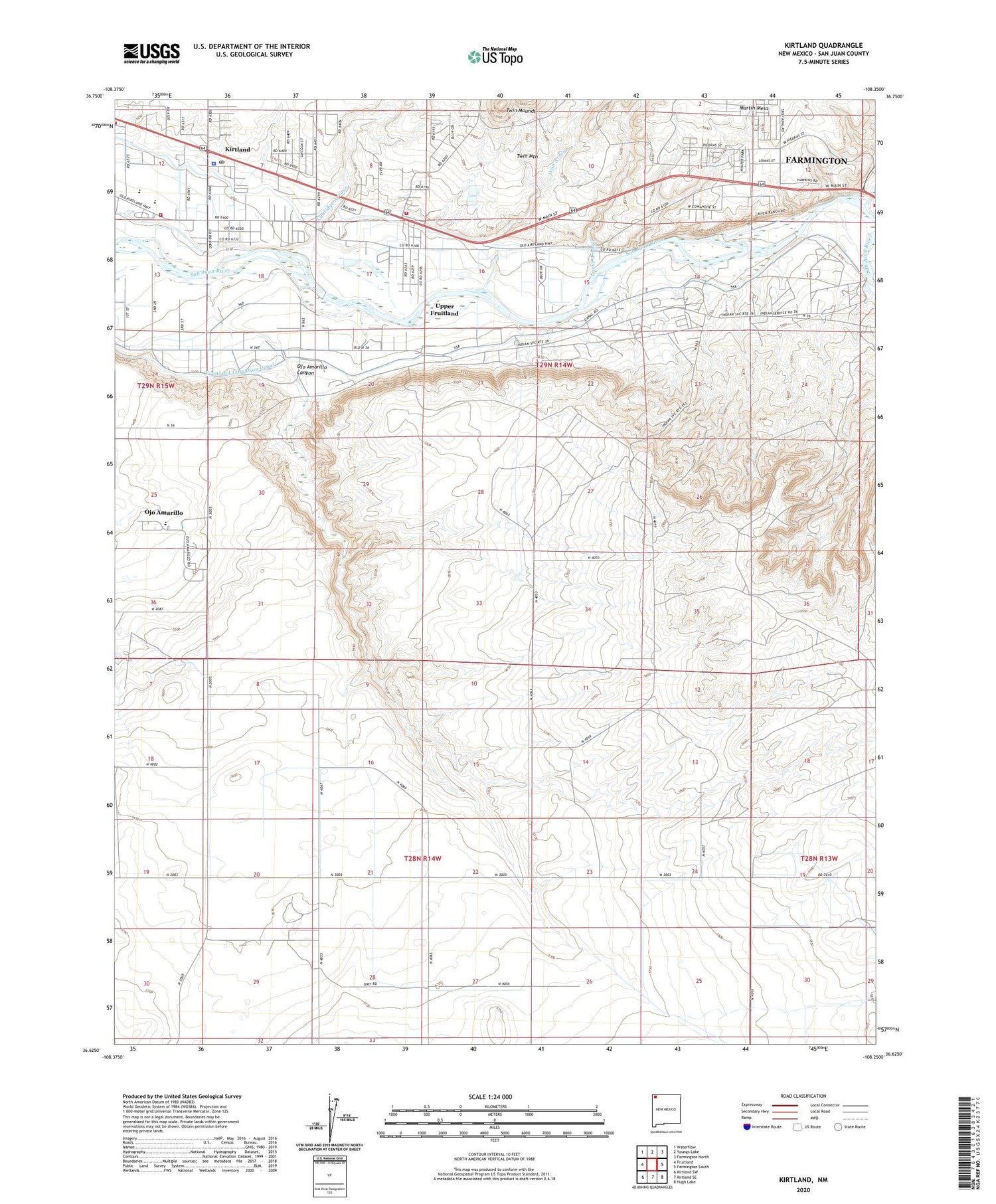 Kirtland New Mexico US Topo Map Image