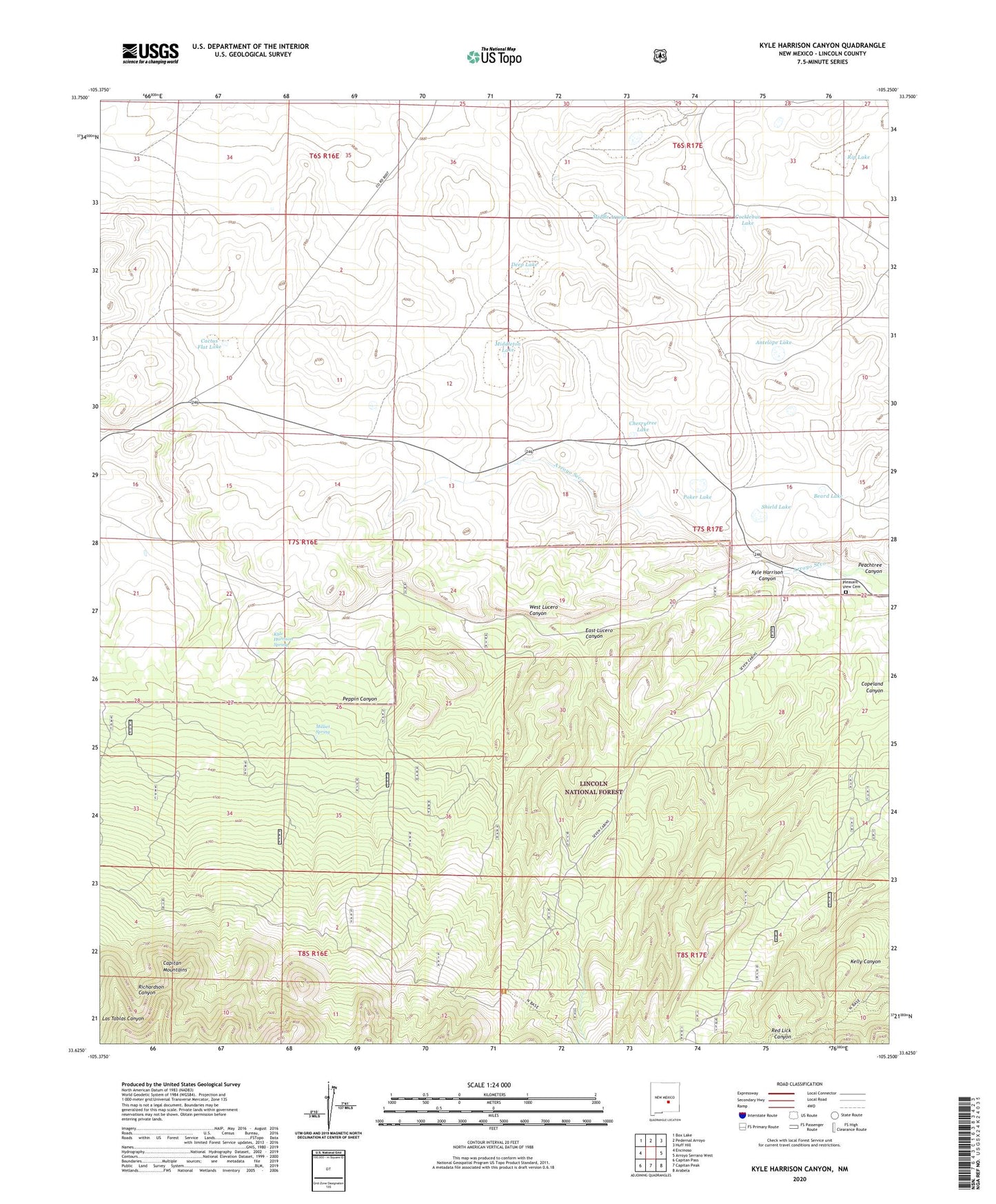 Kyle Harrison Canyon New Mexico US Topo Map Image