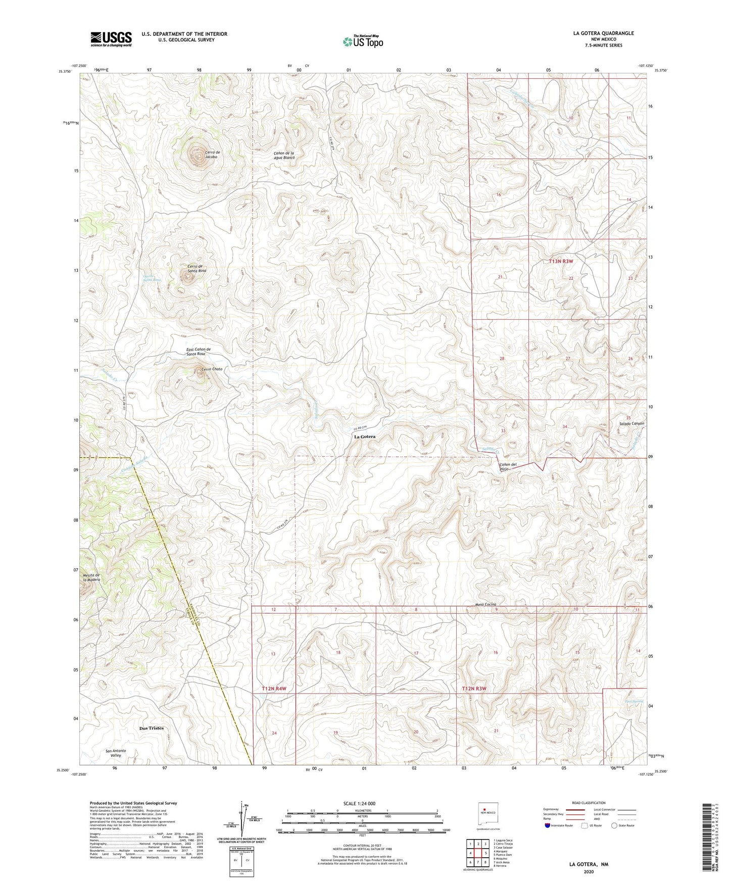 La Gotera New Mexico US Topo Map Image