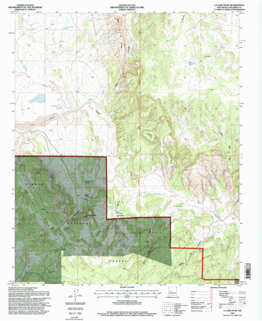 Classic USGS La Jara Peak New Mexico 7.5'x7.5' Topo Map Image