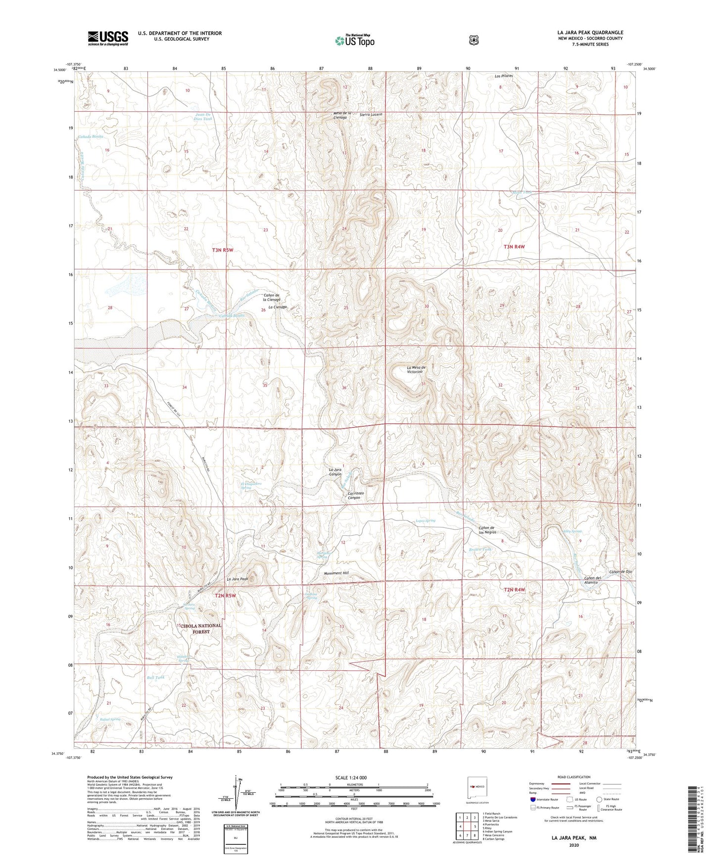 La Jara Peak New Mexico US Topo Map Image
