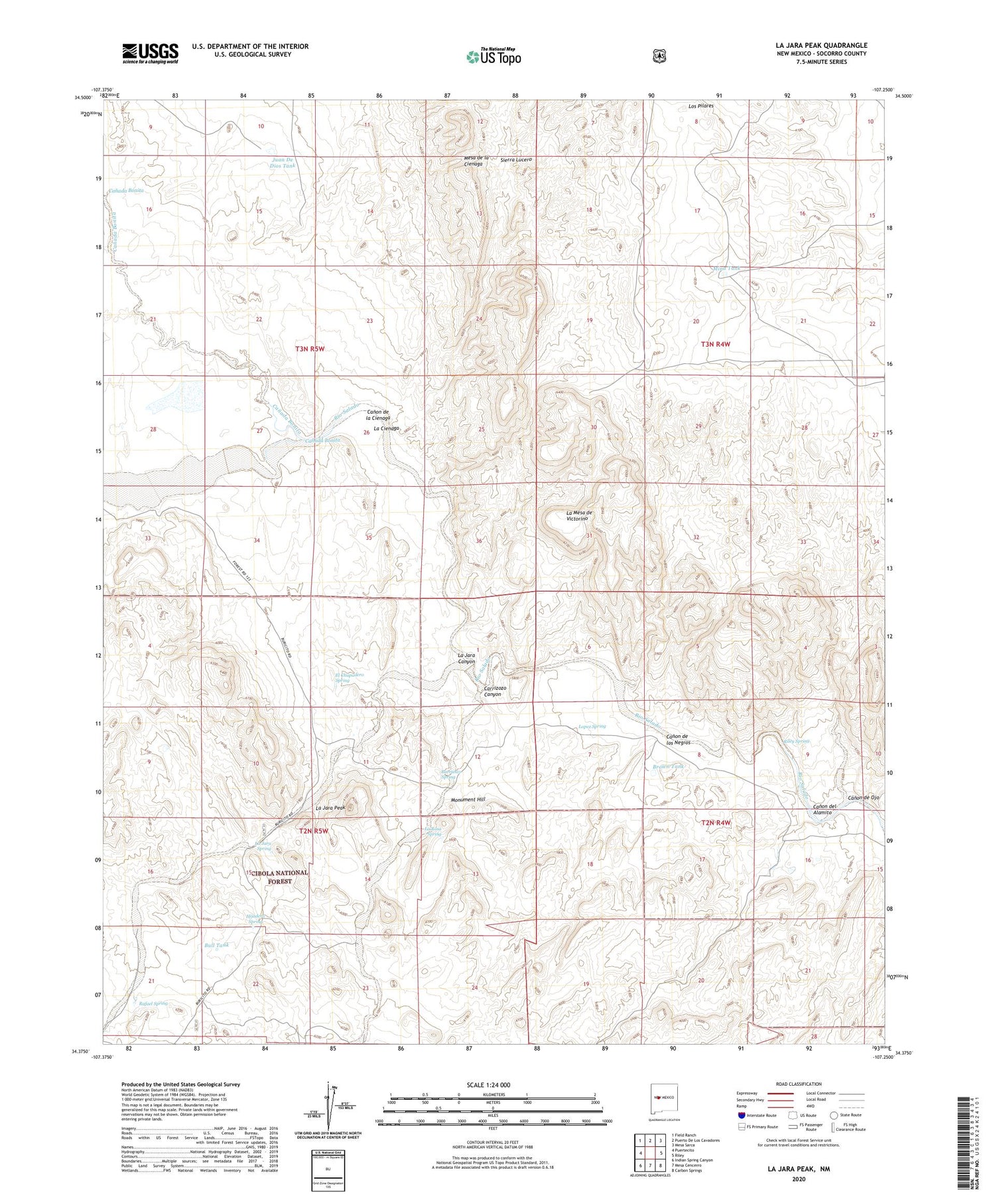 La Jara Peak New Mexico US Topo Map Image