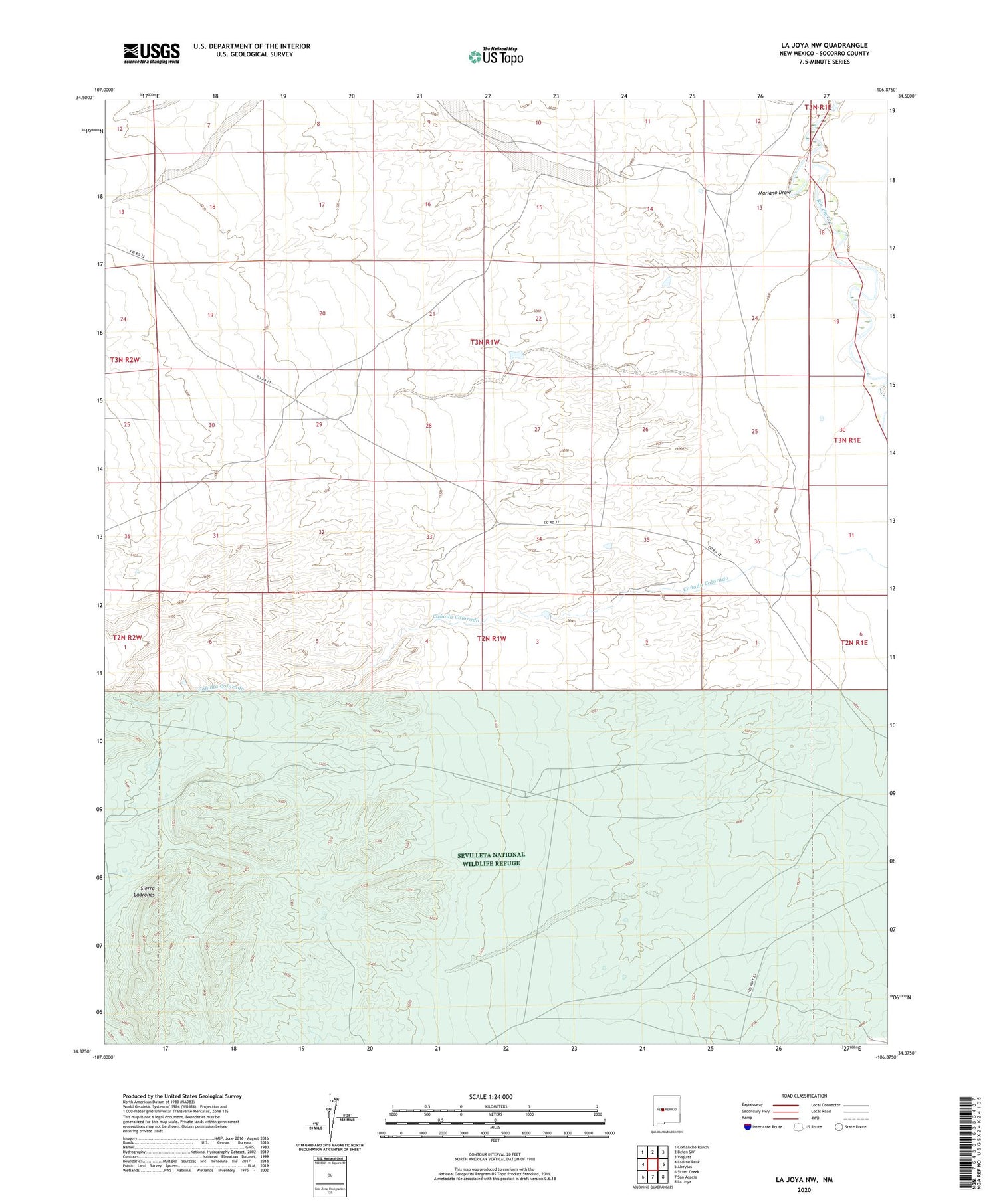 La Joya NW New Mexico US Topo Map Image