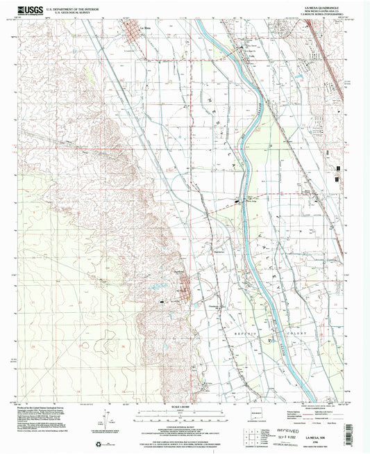 Classic USGS La Mesa New Mexico 7.5'x7.5' Topo Map Image