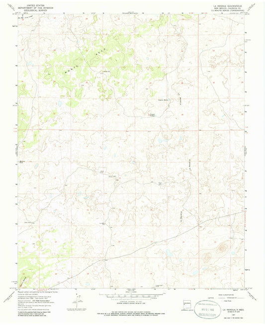 Classic USGS La Rendija New Mexico 7.5'x7.5' Topo Map Image