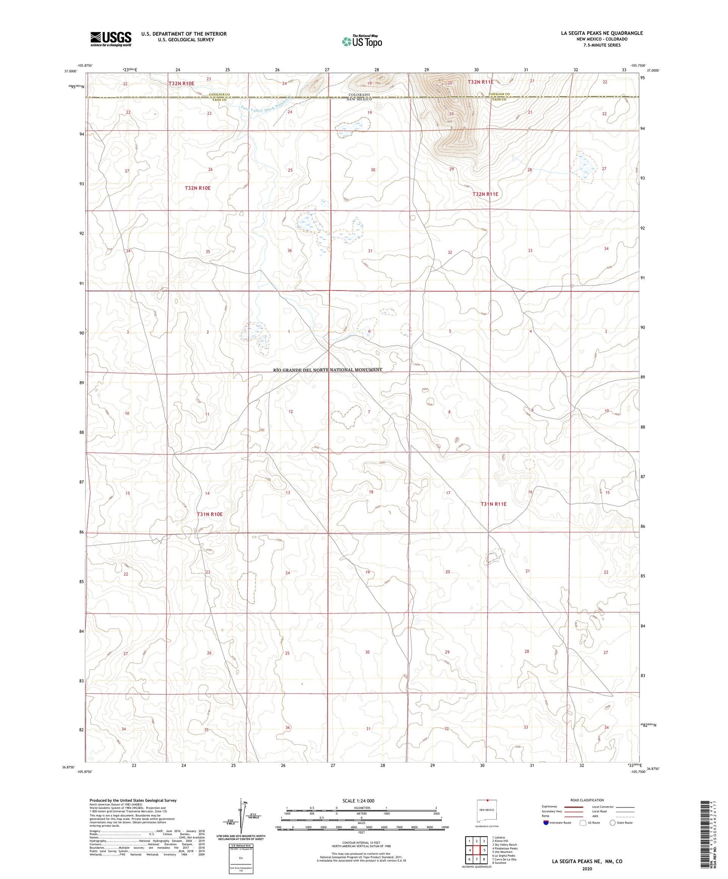 La Segita Peaks NE New Mexico US Topo Map Image