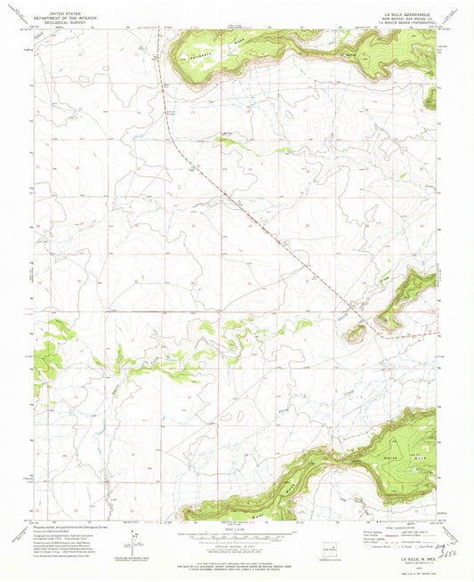 Classic USGS La Silla New Mexico 7.5'x7.5' Topo Map Image