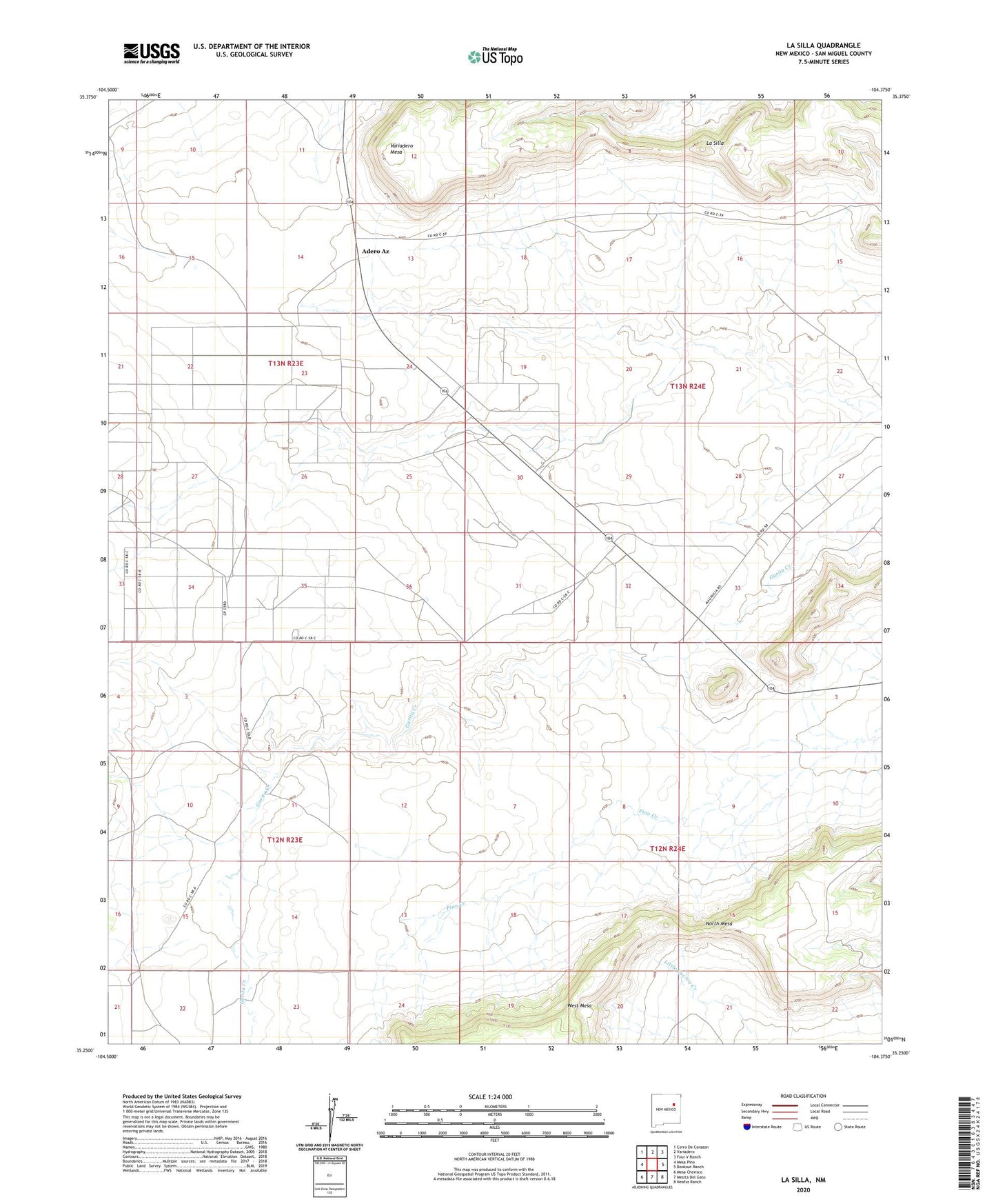 La Silla New Mexico US Topo Map Image