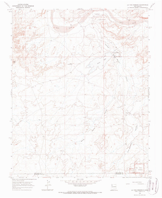 Classic USGS La Vida Mission New Mexico 7.5'x7.5' Topo Map Image