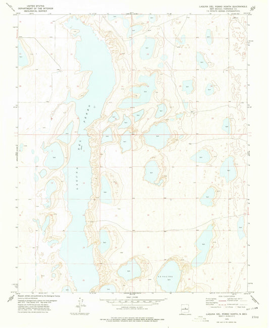 Classic USGS Laguna Del Perro North New Mexico 7.5'x7.5' Topo Map Image