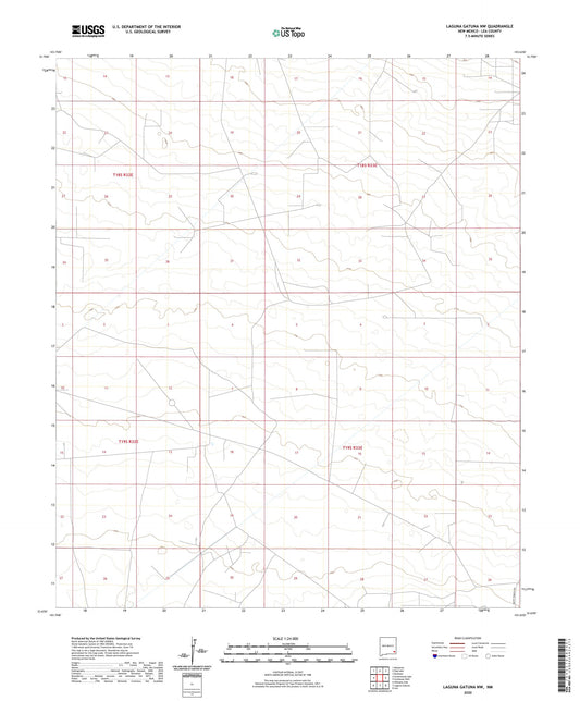 Laguna Gatuna NW New Mexico US Topo Map Image