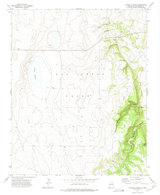 Classic USGS Laguna La Monia New Mexico 7.5'x7.5' Topo Map Image