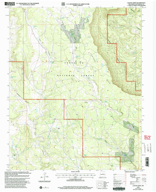 Classic USGS Laguna Ortiz New Mexico 7.5'x7.5' Topo Map Image