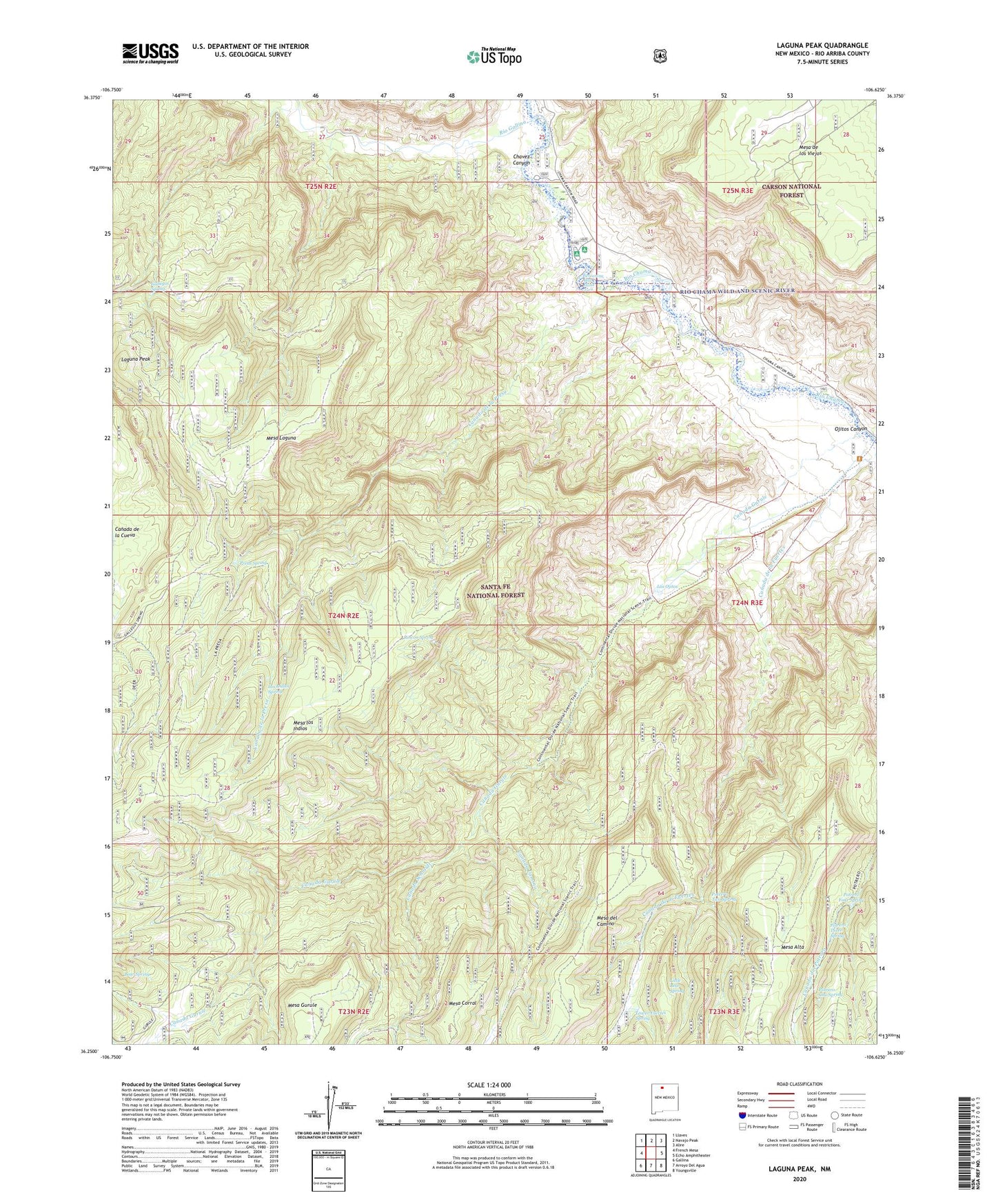 Laguna Peak New Mexico US Topo Map Image