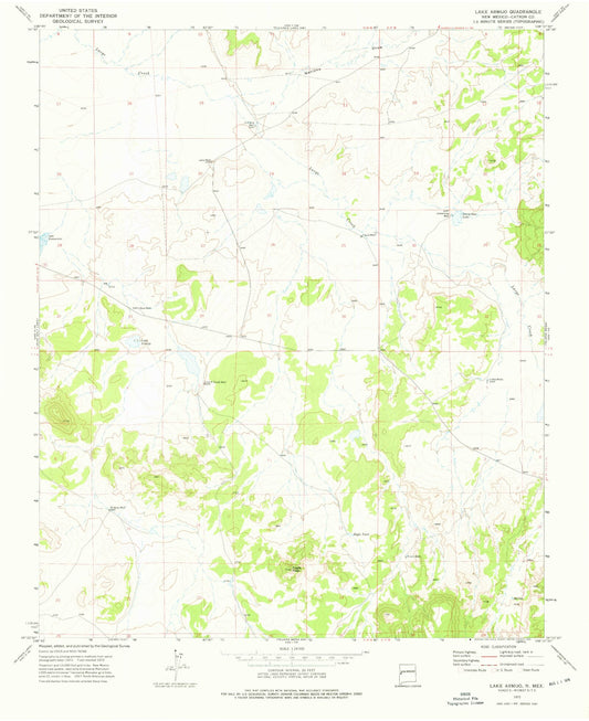 Classic USGS Lake Armijo New Mexico 7.5'x7.5' Topo Map Image