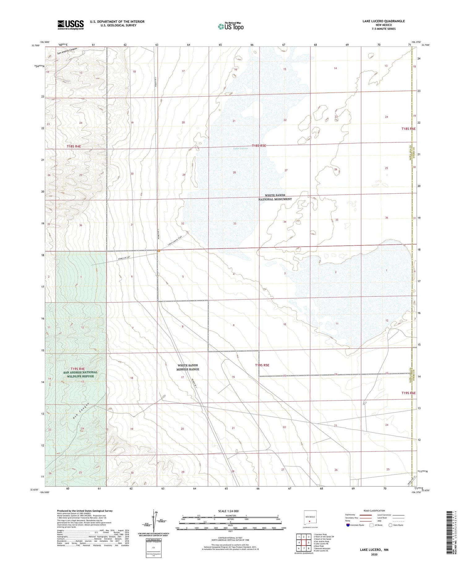 Lake Lucero New Mexico US Topo Map Image