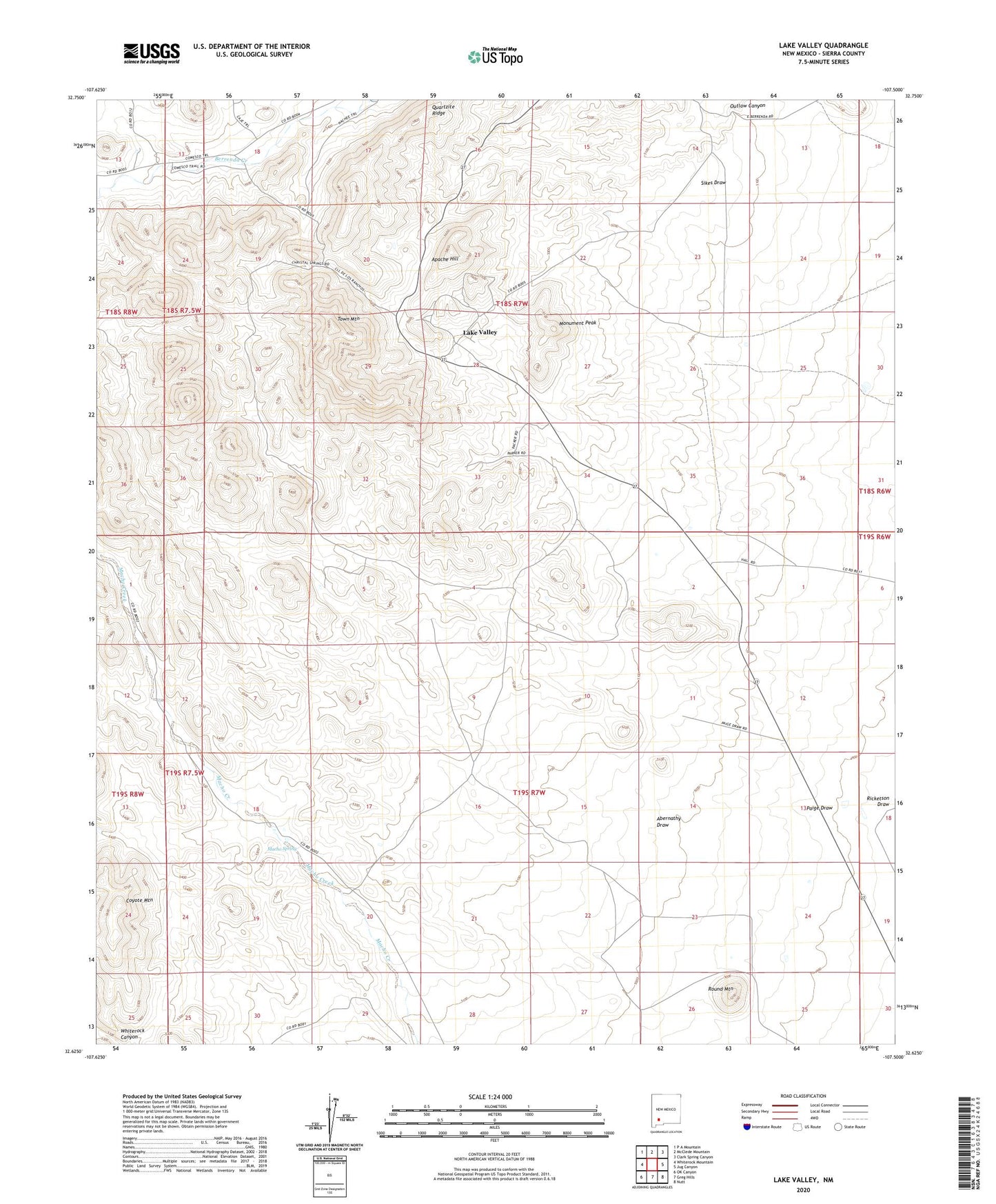 Lake Valley New Mexico US Topo Map Image
