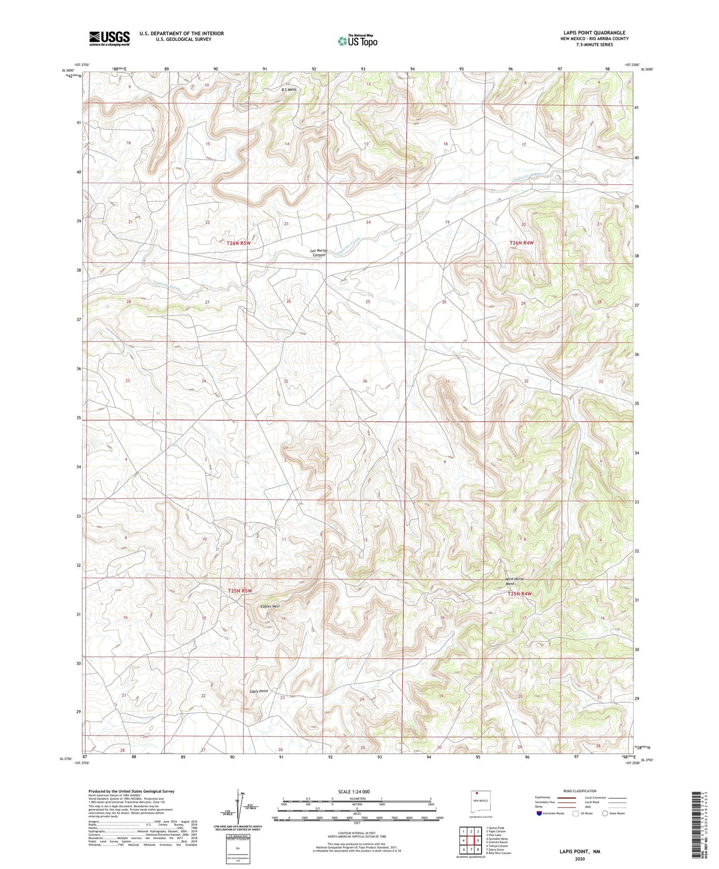 Lapis Point New Mexico US Topo Map Image