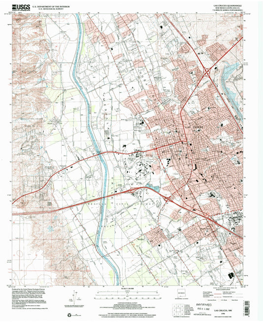 Classic USGS Las Cruces New Mexico 7.5'x7.5' Topo Map Image