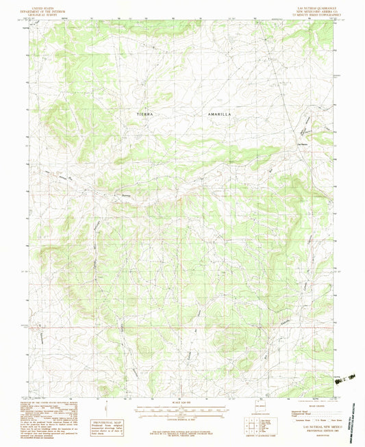 Classic USGS Las Nutrias New Mexico 7.5'x7.5' Topo Map Image