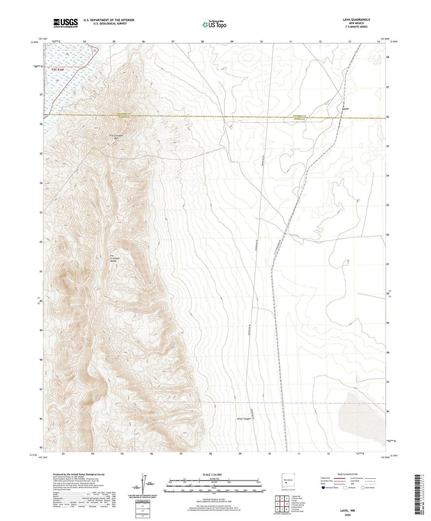 Lava New Mexico US Topo Map Image
