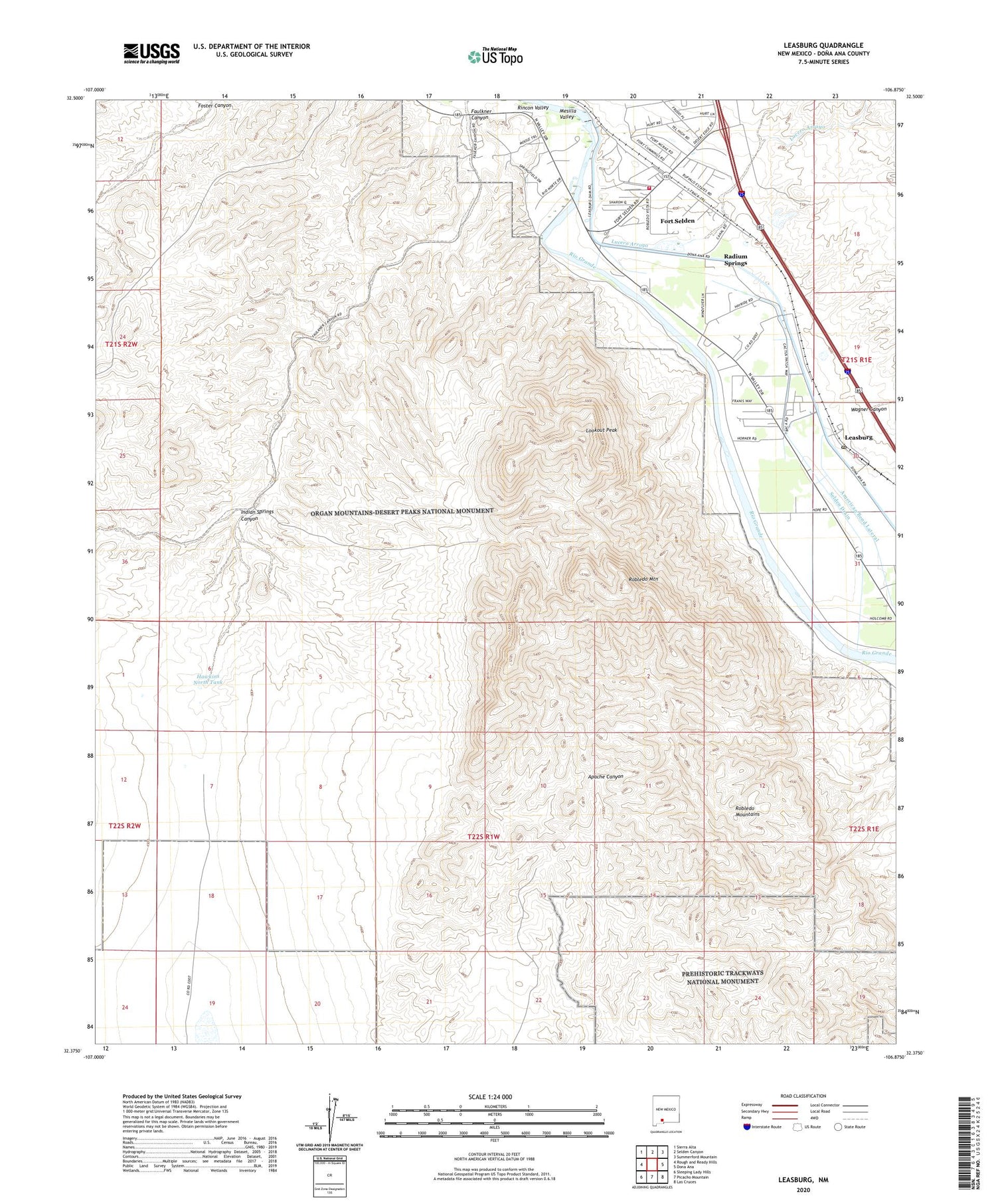 Leasburg New Mexico US Topo Map Image