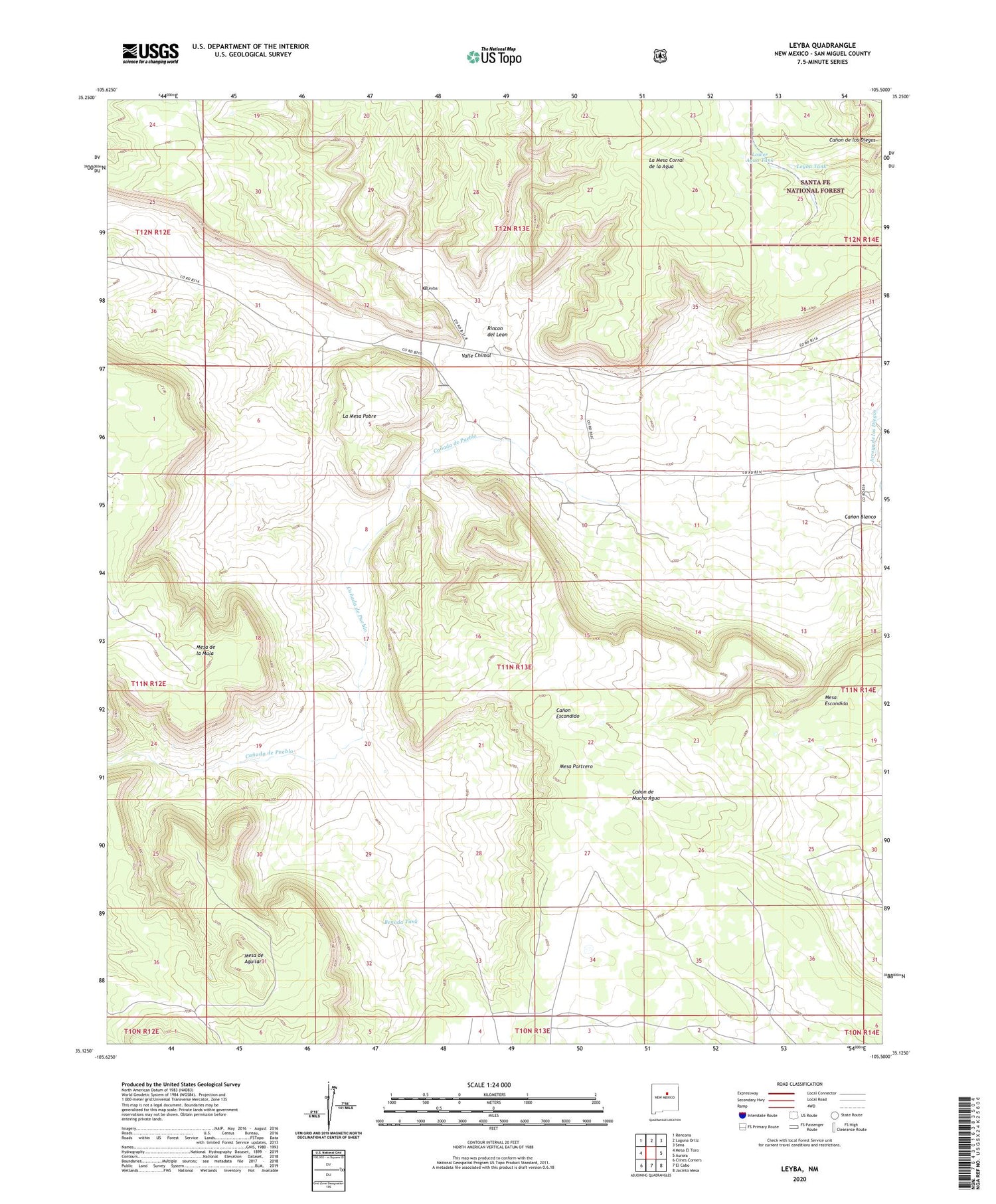 Leyba New Mexico US Topo Map Image