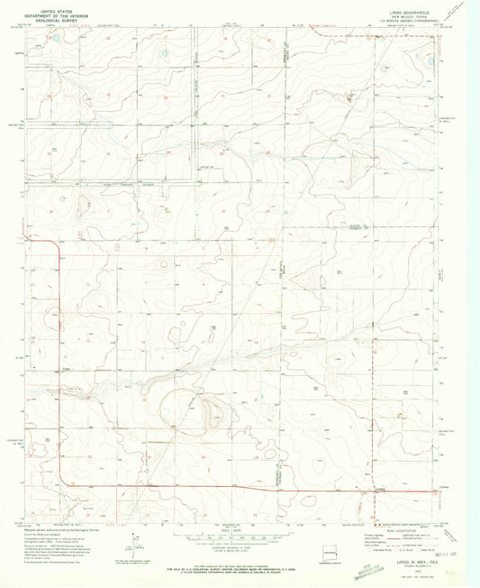 Classic USGS Lingo New Mexico 7.5'x7.5' Topo Map Image