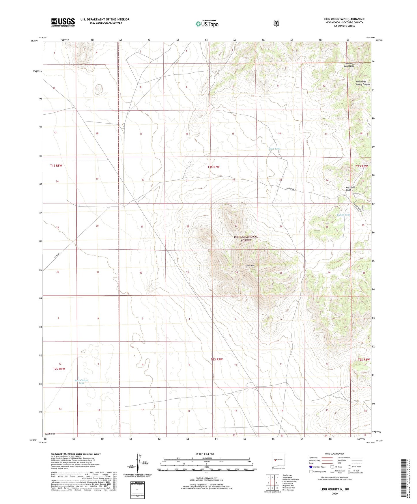 Lion Mountain New Mexico US Topo Map Image