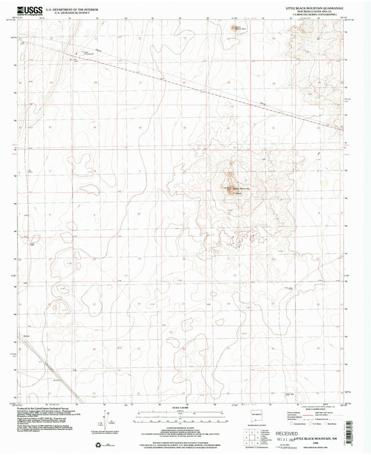 Classic USGS Little Black Mountain New Mexico 7.5'x7.5' Topo Map Image