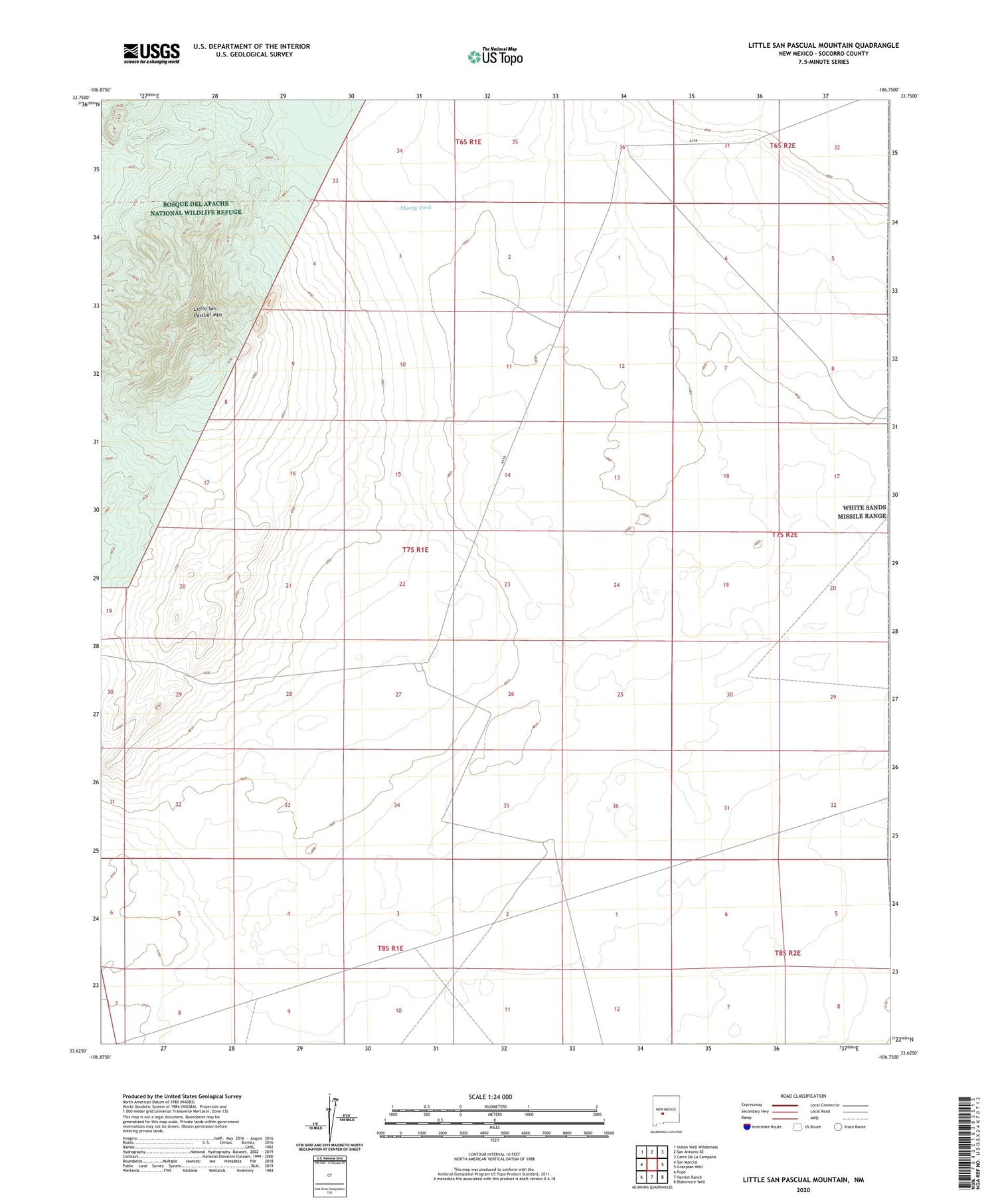 Little San Pascual Mountain New Mexico US Topo Map Image