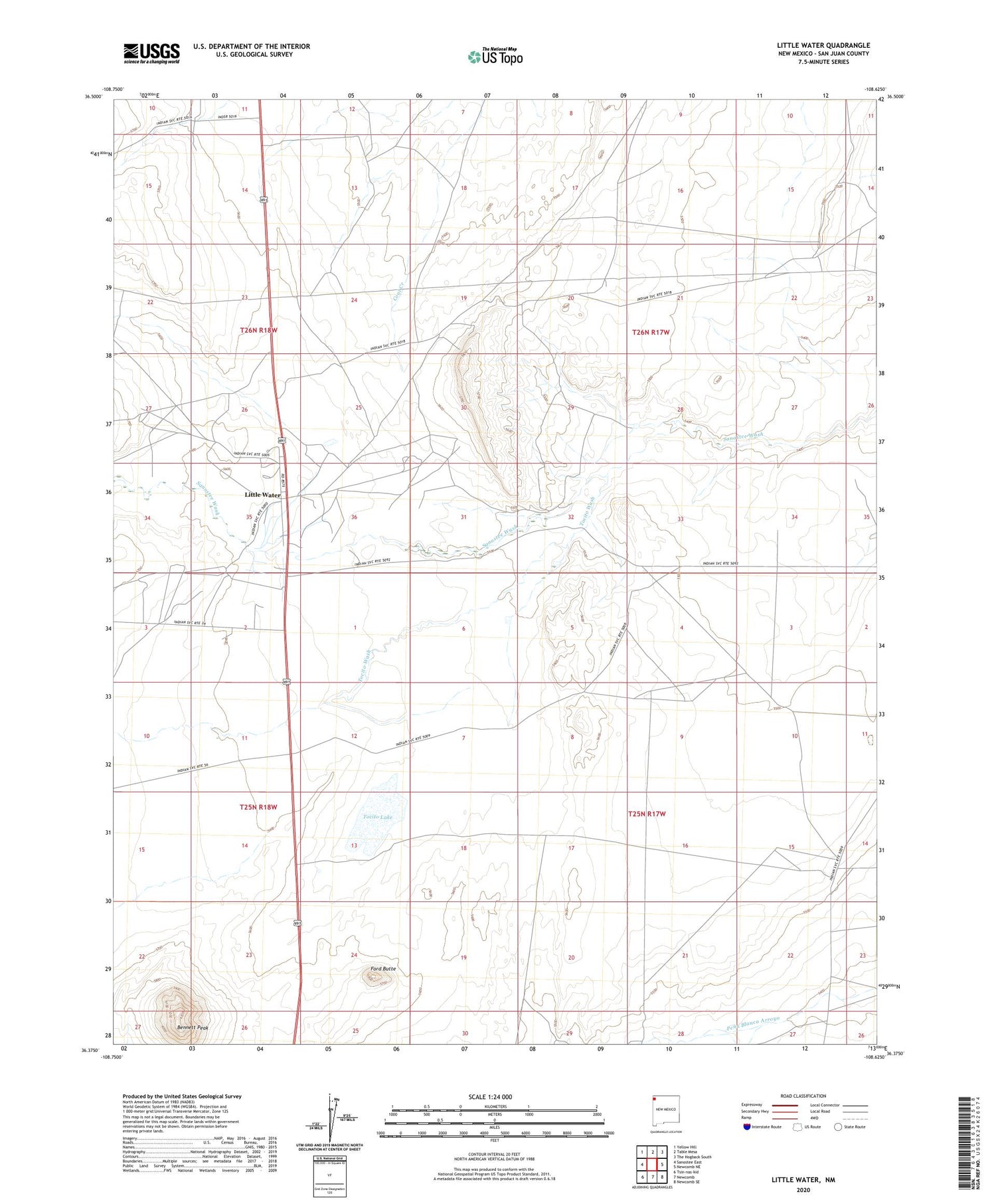 Little Water New Mexico US Topo Map Image
