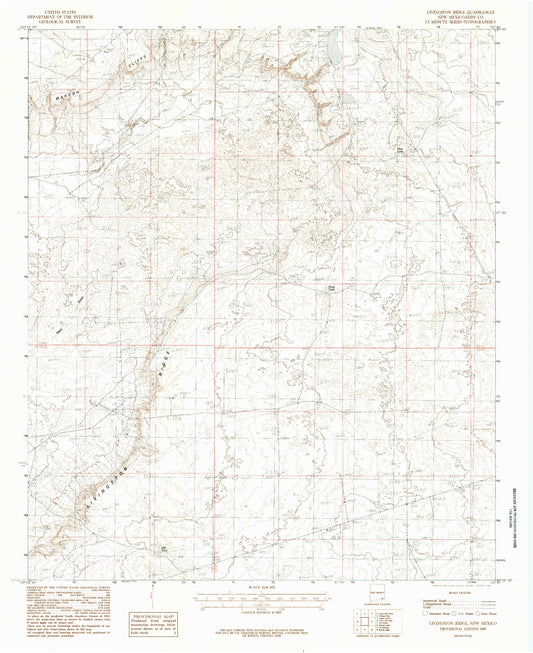Classic USGS Livingston Ridge New Mexico 7.5'x7.5' Topo Map Image