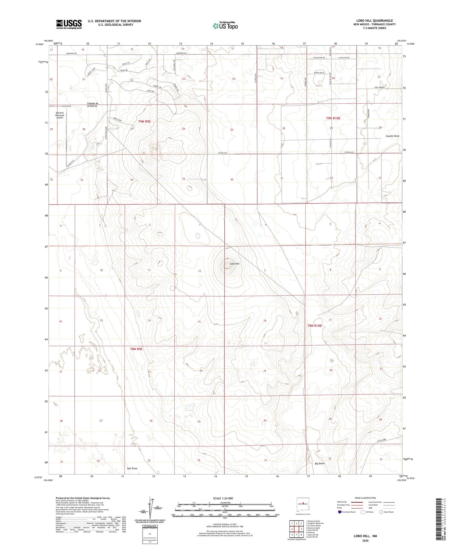 Lobo Hill New Mexico US Topo Map Image